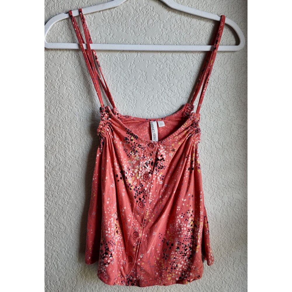 Hang Ten Y2K Coral Floral Strappy Tank Top XS Cotton Modal